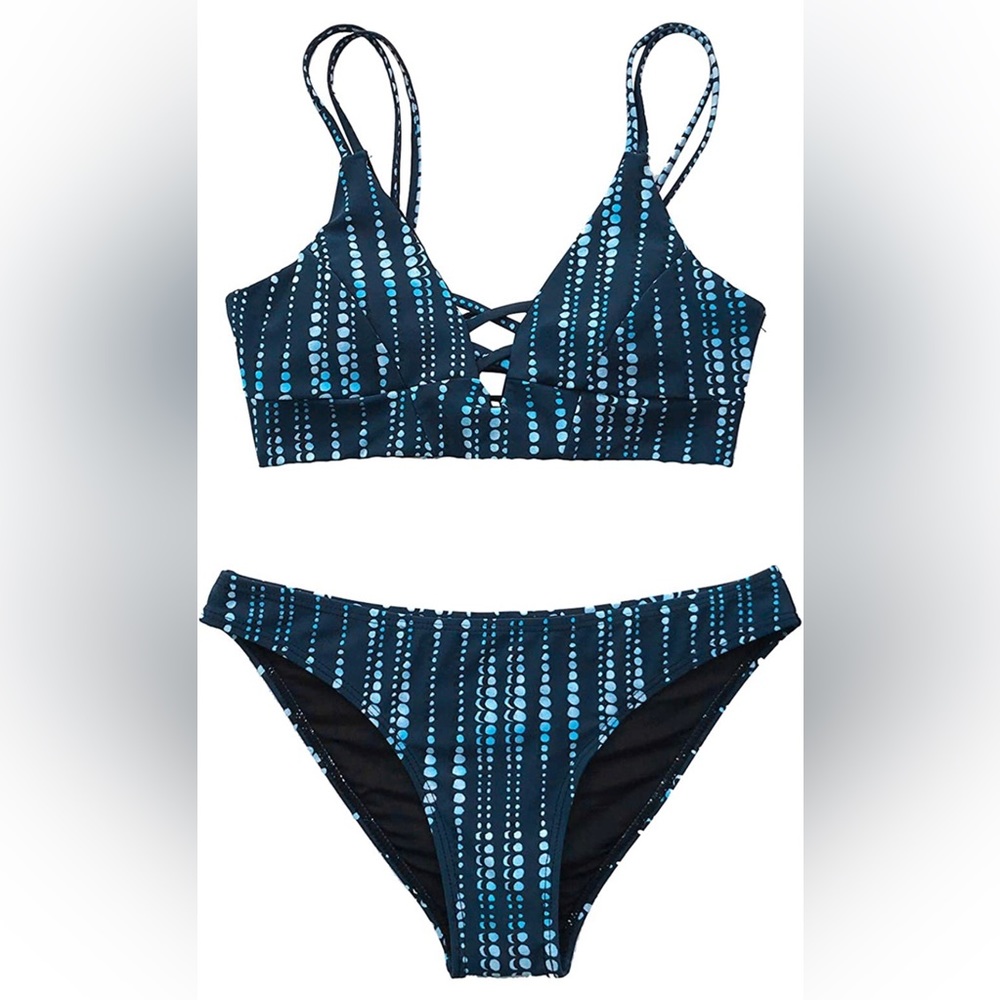 Women's Lace Up Bikini Set Beach Low Rise Swimwear Cutout